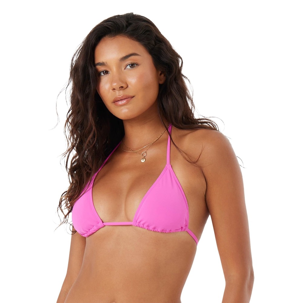 NWT Roxy Womens Maui Pink Triangle Bikini Top UPF 50 Quick-Dry Swimwear‎ Small